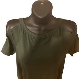 NWOTGaze Green Short Sleeve Cut Out Shoulders Vibrant and Versatile